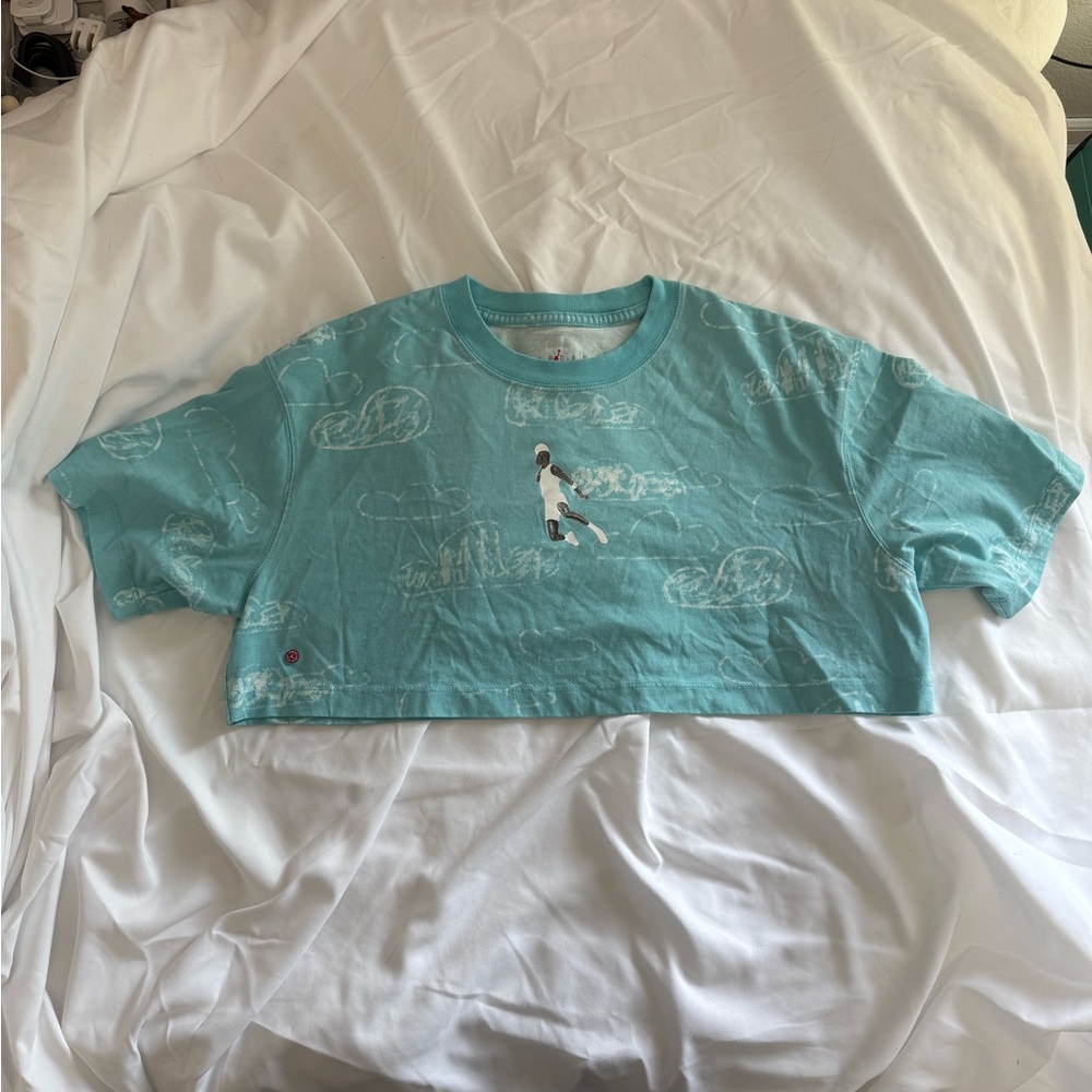 Jordan Teal Crop Top with Graphic